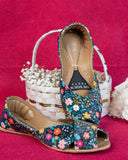 Midnight Bloom Bold Floral Khussa For Women