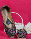 Midnight Bloom Floral Khussa For Women