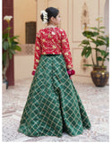 Royal Embroidered Raw Silk Lehenga Choli with Sitara Dupatta For Girls