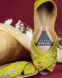 Royal Elegance Gold Embroidered Khussa For Women