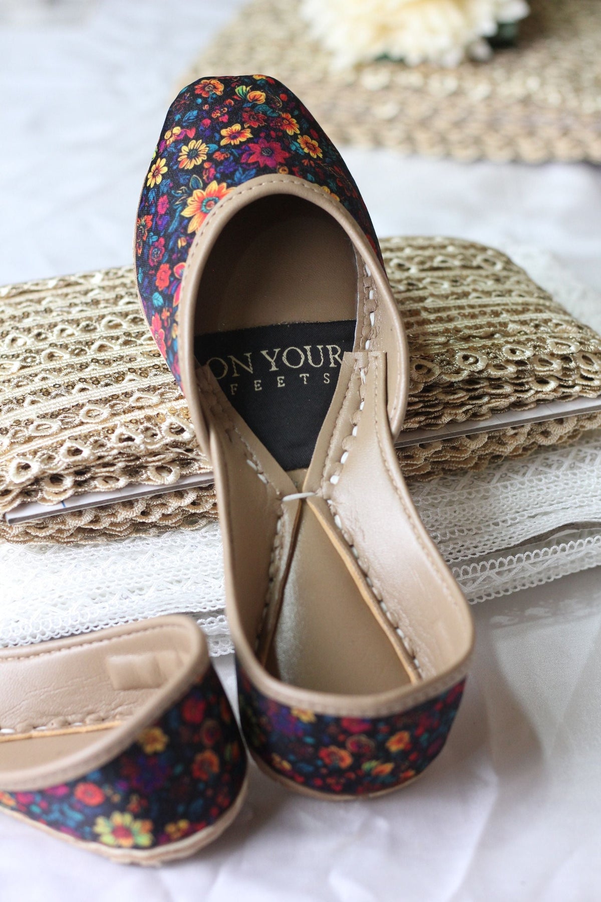 Wildflower Waltz – Floral Printed Khussa For Women