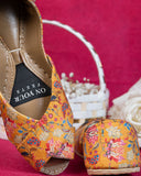 Floral Charm Peep-Toe Khussa For Women
