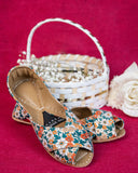 Floral Bloom Peep-Toe Khussa For Women