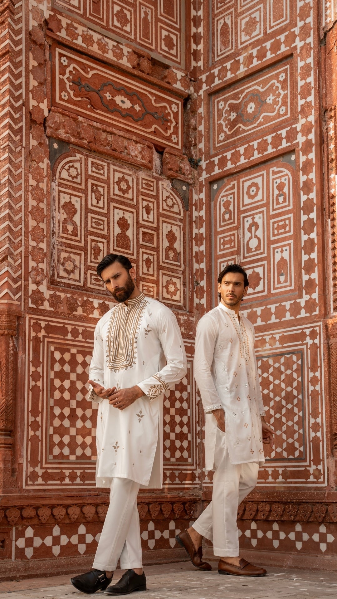 White Luxury Chikankari Embroidered Kurta For Men