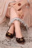 Mehvar Embellished Velvet Khussa For Women
