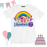 White  Color Customized Name And Printed T-Shirt For Kids / Men / Women