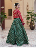 Royal Embroidered Raw Silk Lehenga Choli with Sitara Dupatta For Girls