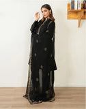 Luxury Embroidered Lawn 3-Piece Suit with Chiffon Dupatta For Women