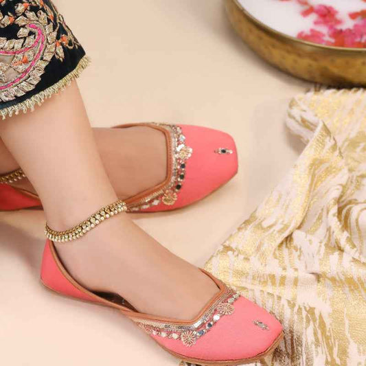 Shamsa Mirror Soft Embellished Khussa For Women