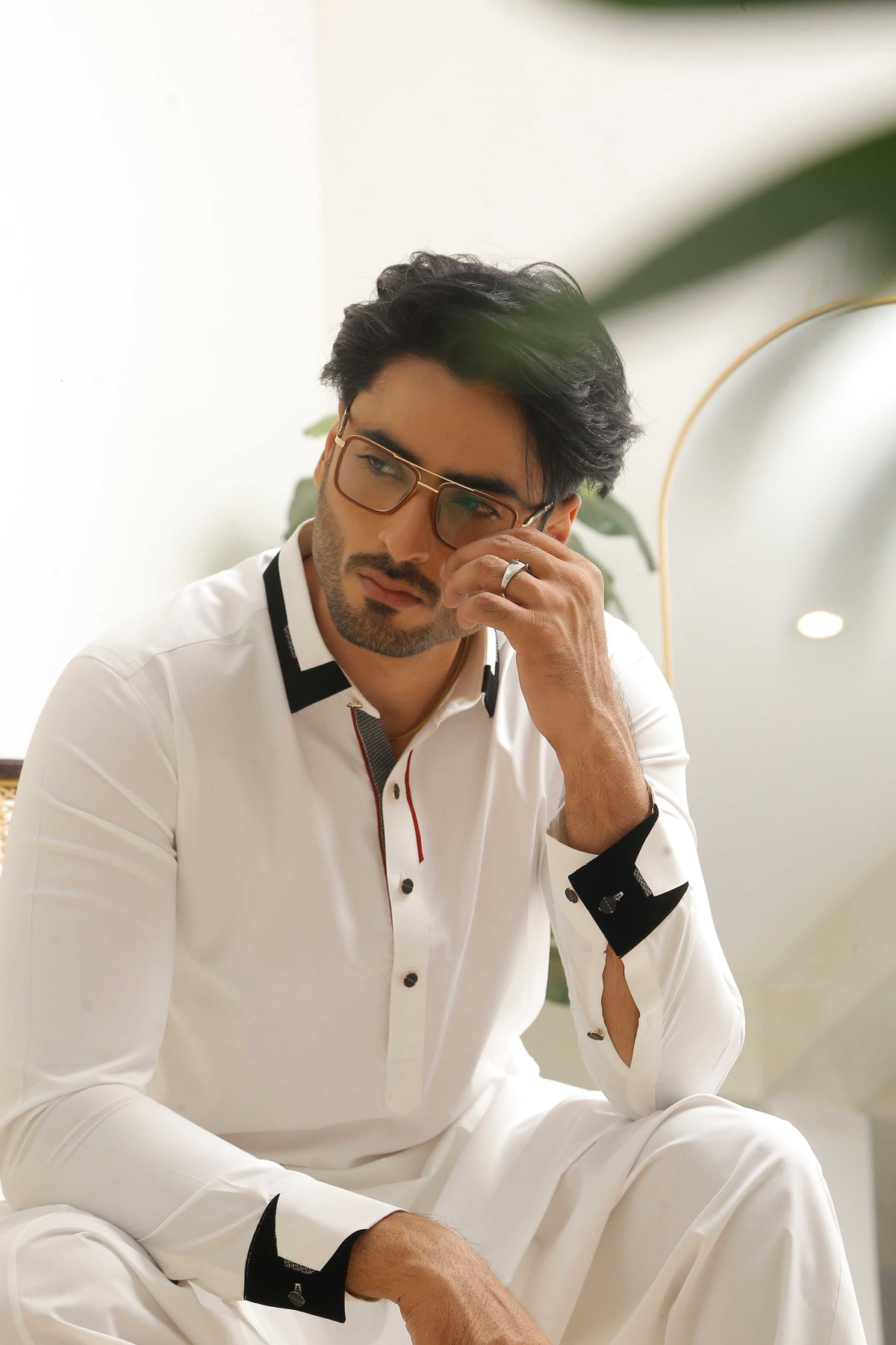Shining White Executive Shalwar Kameez – Elegant & Refined For Men