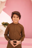 Sand Brown Kurta and Trouser Set For Boys