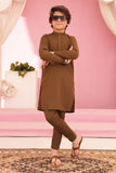 Sand Brown Kurta and Trouser Set For Boys