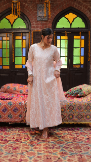 Republic Women’s White & Peach Labyrinthine 3-Piece Dress For Women