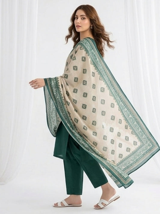 Heritage Printed Poly Lawn Odhni For Women