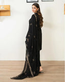 Luxury Embroidered Lawn 3-Piece Suit with Chiffon Dupatta For Women