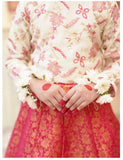 Pink Gotta Embroidered Raw Silk Lehenga Choli For Girls