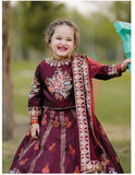 Royal Block Printed Raw Silk Lehenga Choli For Girls
