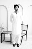 Shining White Executive Shalwar Kameez – Elegant & Refined For Men