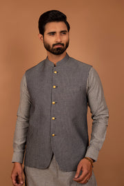 Grey Color Formal Waist Coat For Men