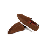Premium Suede Leather Casual Shoes with White Rubber Sole for Men