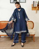 Luxury Embroidered Lawn 3-Piece Suit with Chiffon Dupatta For Women