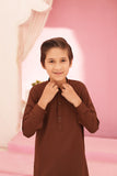 Maple Brown Kurta and Trouser Set For Boys