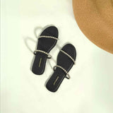 Baguette Glow – Crystal Strap Flats For Women