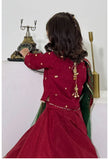 Elegant Embroidered & Block Printed Lehenga Choli For Girls