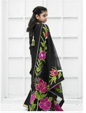 Elegant Soft Raw Silk 3-Piece Suit with Hand-Painted Organza Dupatta For Girls