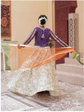 Elegant Embroidered Raw Silk Lehenga Choli with Sitara Dupatta For Girls