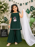 14th August Girls Lawn 3-Piece Plazo Suit For Girls