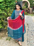 Luxury Embroidered Lawn 3-Piece Suit with Double-Shaded Chiffon Dupatta For Women