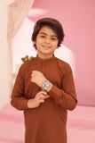 Almond Brown Kurta and Trouser Set For Boys