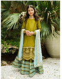 Elegant Soft Raw Silk 3-Piece Suit with Block Printed Lehenga For Girls