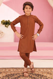 Almond Brown Kurta and Trouser Set For Boys