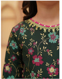 Festive Screen Printed Maxi with Net Dupatta For Girls
