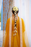 Zarreen Mustard Premium Raw Silk Maxi with Dupatta For Women