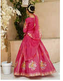 Royal Block Printed Raw Silk Lehenga Choli For Girls
