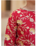 Royal Embroidered Raw Silk Lehenga Choli with Sitara Dupatta For Girls