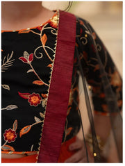 Orange Gotta Tilla Embroidered Lehenga Choli For Girls
