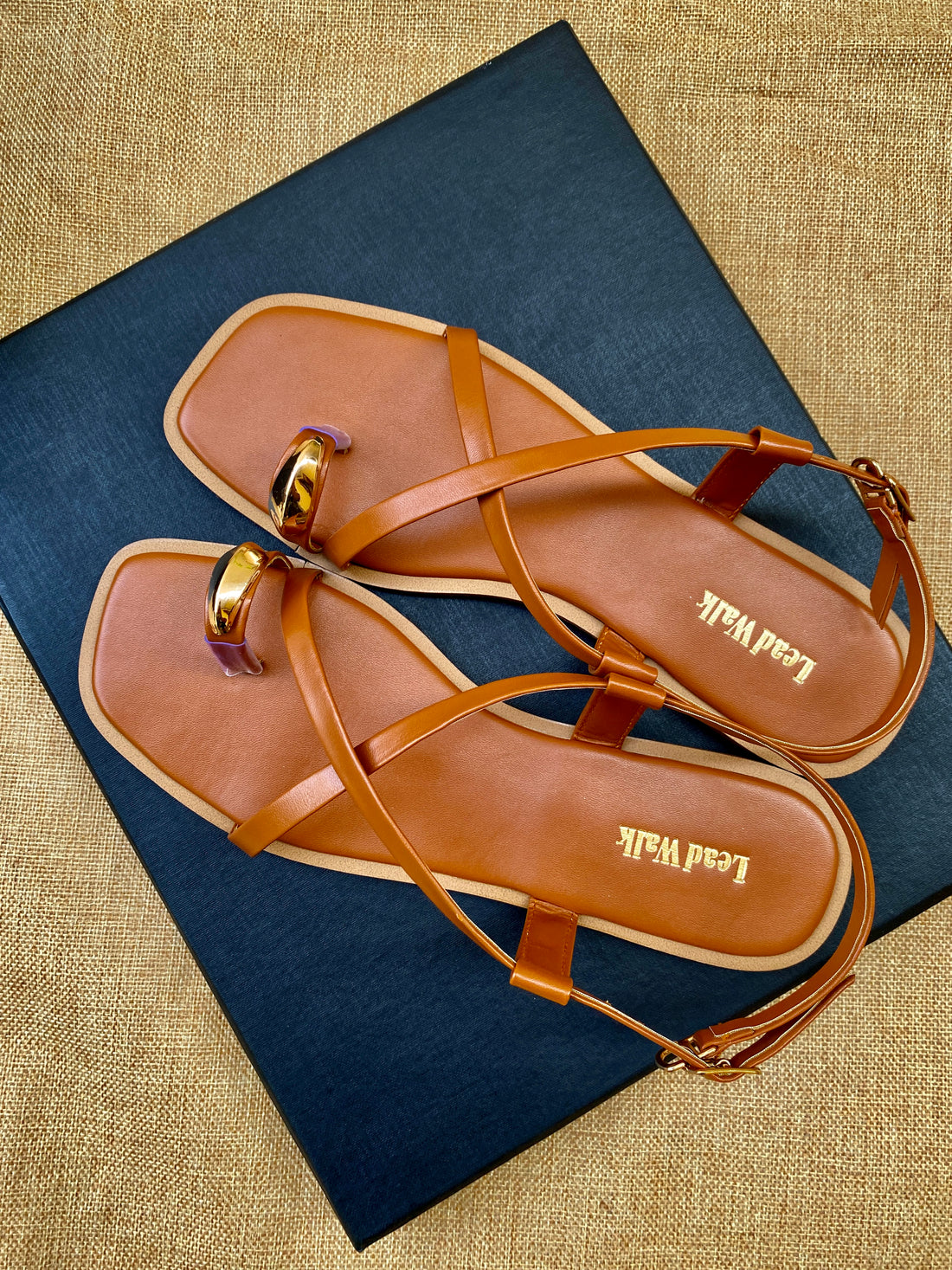 Brown & Black Strappy Toe-Ring Sandals – Stylish & Comfortable Flats For Women