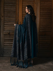 Adaa – Teal Blue Embroidered Winter Suit For Women
