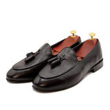 Black Leather With Black Tassels Shoes For Men
