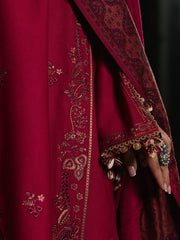 Aroha – Spiced Cranberry Embroidered Winter Suit For Women