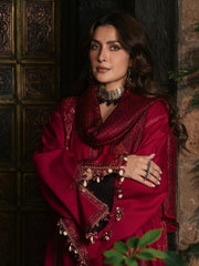 Aroha – Spiced Cranberry Embroidered Winter Suit For Women