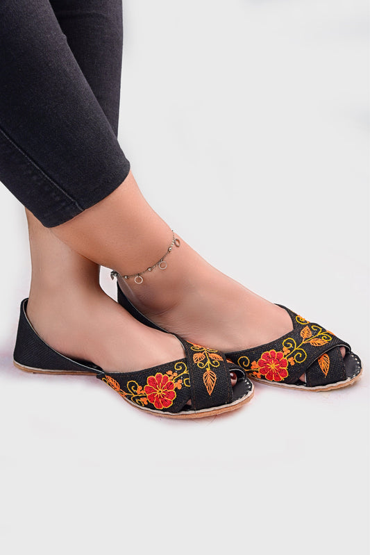 Black Jute Peshawari Khussa – Tradition in Every Step For Women