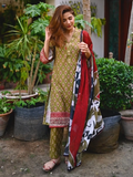 Khuaab 3-Piece Stitch Swiss Lawn Ensemble with Polyester Silk Dupatta For Women