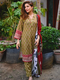 Khuaab 3-Piece Stitch Swiss Lawn Ensemble with Polyester Silk Dupatta For Women