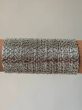 Silver Beaded Bangles – 1 Dozen | Premium Quality | Available in 3 Sizes For Women