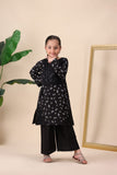 Girls Black Cotton Embroidered Eid Suit – Stylish and Comfortable For Girls
